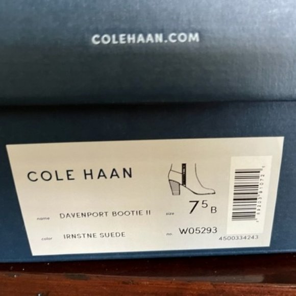 "Worn Once" - Woman's Cole Haan Davenport Bootie II, Size 7.5, Ironstone Suede - Picture 4 of 8